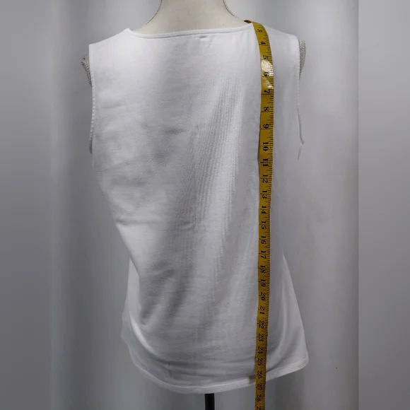 Coldwater Creek White Sleeveless Tank Top - Picture 6 of 8